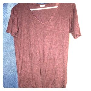 Soft dark maroon Vneck T-shirt